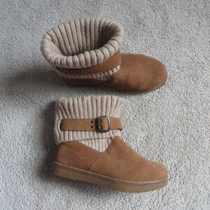 Skechers J'adore womens ankle booties size 6.5 brown suede buckle #48625